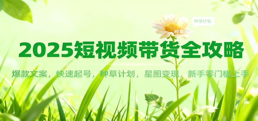 2025短视频带货全攻略:爆款文案,快速起号,种草计划,星图变现,新手零门槛上手-心语项目网