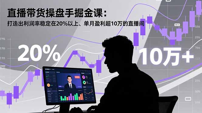 直播带货操盘手掘金课：打造出利润率稳定在20%以上、单月盈利超10万的直播间-心语项目网