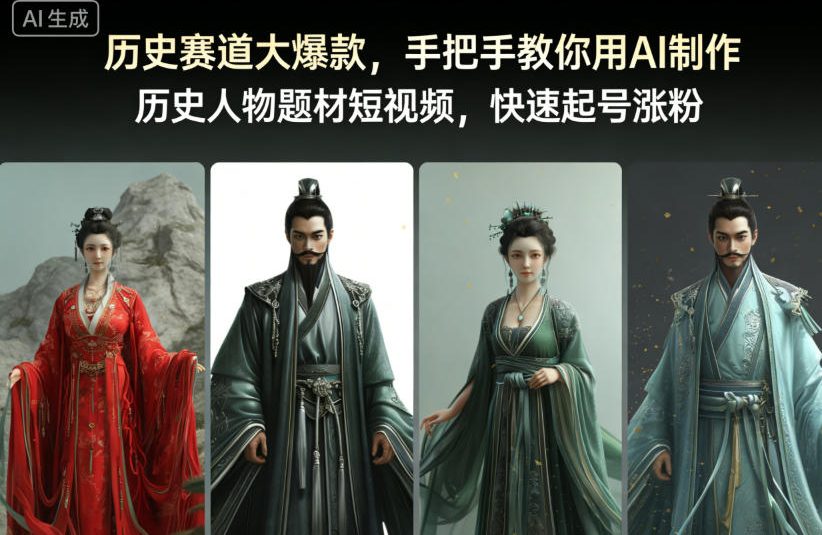 历史赛道大爆款，手把手教你用AI制作历史人物题材短视频，快速起号涨粉-心语项目网