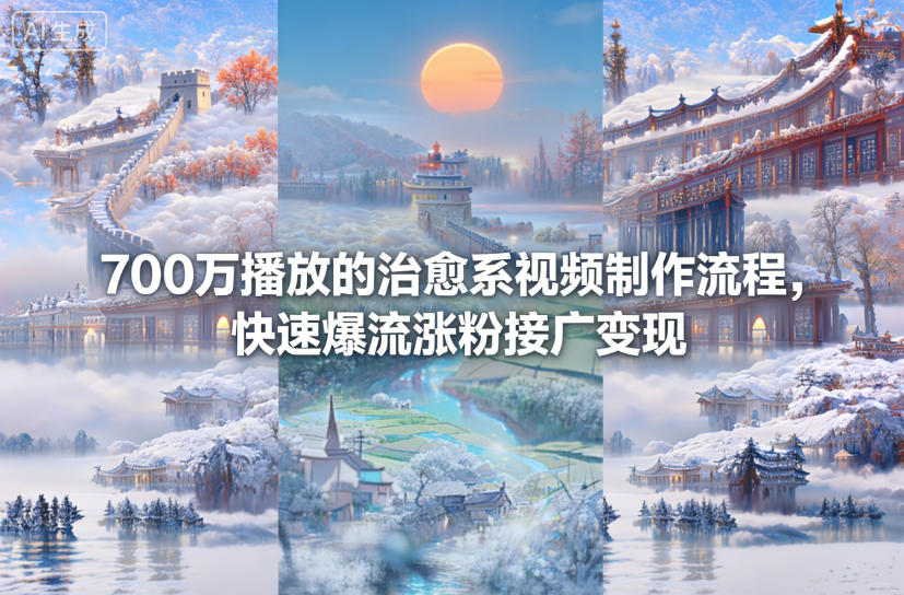700万播放的治愈系视频制作流程，快速爆流涨粉接广变现-心语项目网