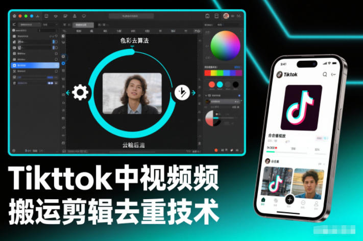 Tiktok中视频纯搬运剪辑去重技术，外来技术，自行测试-心语项目网