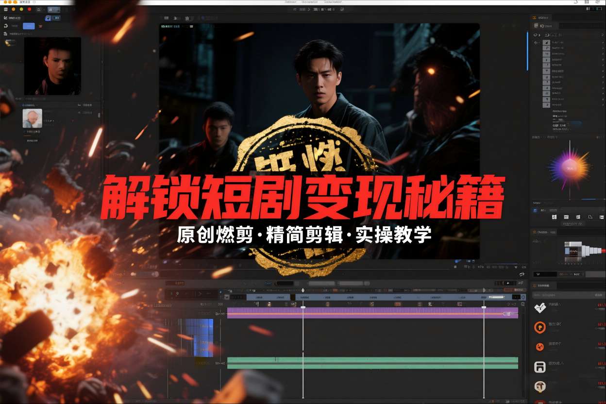 短剧拉新之原创燃剪精简剪辑实操课，解锁短剧变现秘籍-心语项目网