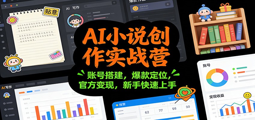AI小说创作实战营:账号搭建,爆款定位,官方变现,新手快速上手-心语项目网