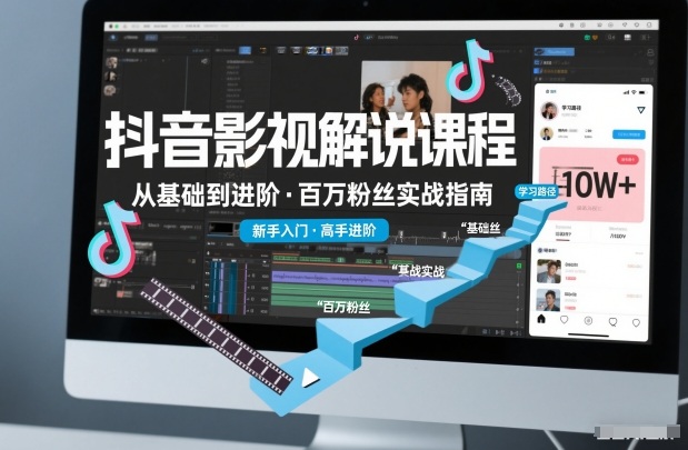 抖音百万粉丝影视解说课程，基础到进阶课，适合新手和进阶学习-心语项目网