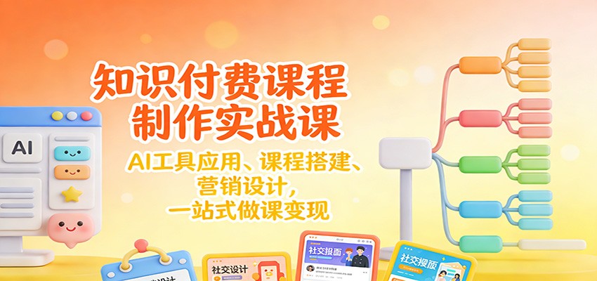 知识付费课程制作实战课:AI工具应用 、课程搭建、营销设计,一站式做课变现-心语项目网