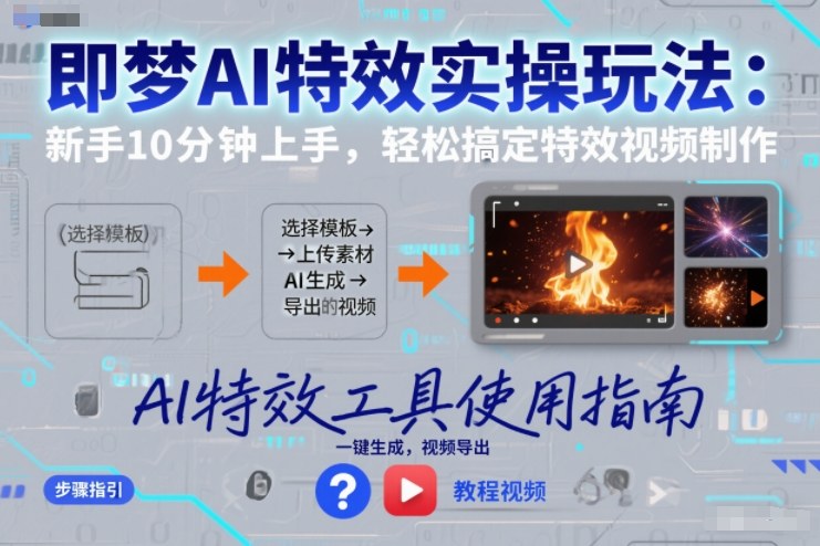 即梦AI特效实操玩法：新手10分钟上手，轻松搞定特效视频制作-心语项目网