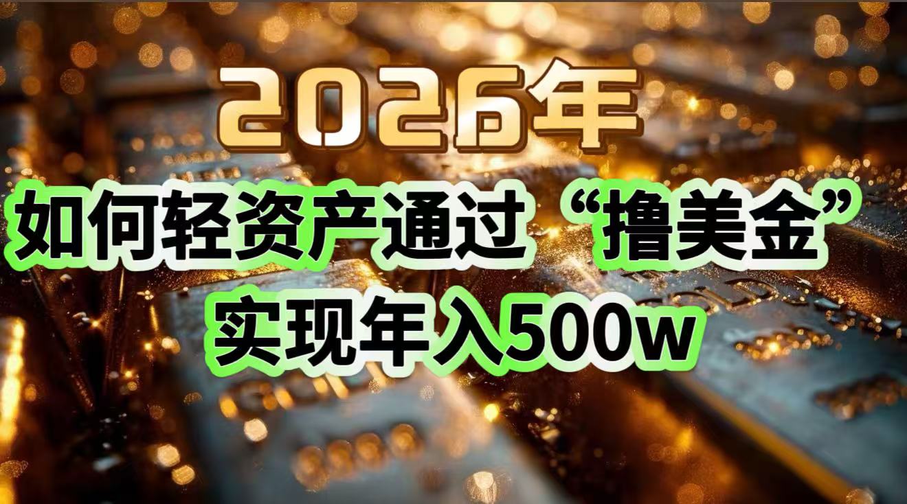 2026年如何轻资产通过“撸美金”实现年入500w-心语项目网