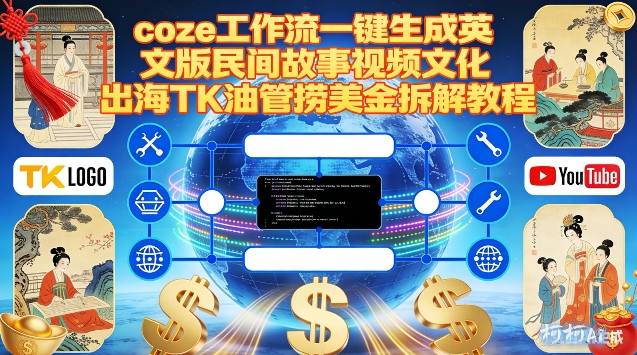 Coze扣子工作流一键生成英文版民间故事视频，文化出海TK油管捞美金拆解教程-心语项目网