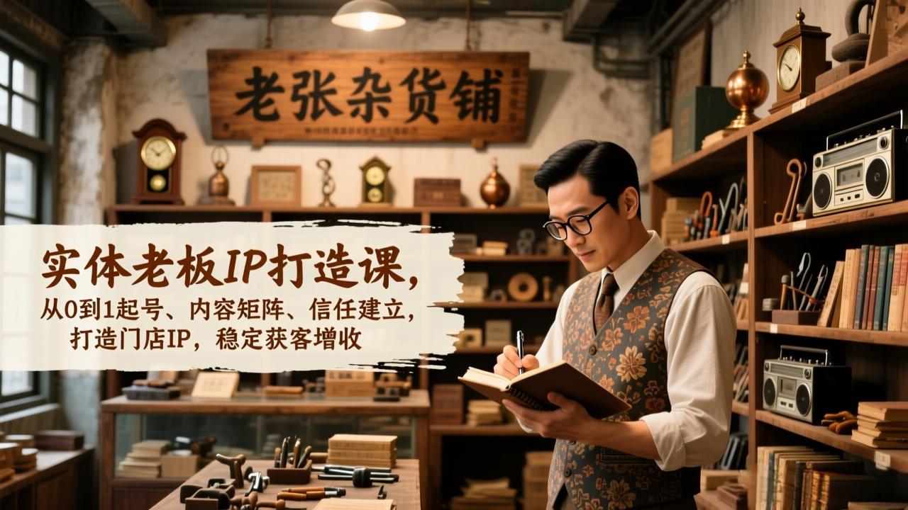 实体老板IP打造课，从0到1起号、内容矩阵、信任建立，打造门店IP，稳定获客增收-心语项目网