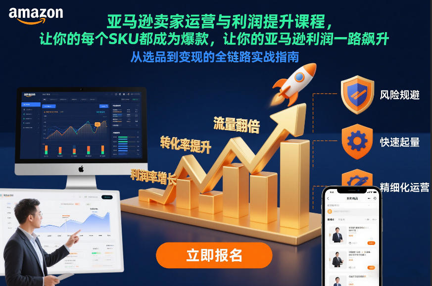 亚马逊卖家运营与利润提升课程，让你的每个SKU都成为爆款，让你的亚马逊利润一路飙升(更新12月)-心语项目网