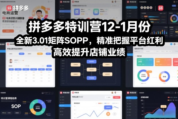拼多多特训营12-1月份，全新3.01矩阵Sop，精准把握平台红利，高效提升店铺业绩-心语项目网