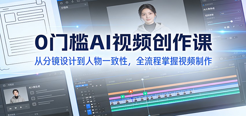 0门槛AI视频创作课：从分镜设计到人物一致性，全流程掌握视频制作-心语项目网