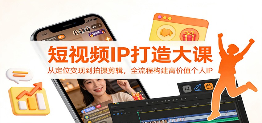 短视频IP打造大课:从定位变现到拍摄剪辑,全流程构建高价值个人IP-心语项目网