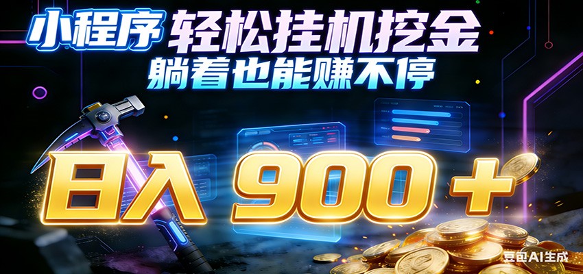 小程序挂机挖金，自动赚金币换现金，多号并行日入900+，轻松搞副业-心语项目网