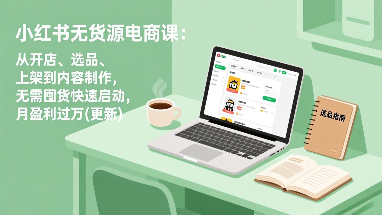 小红书无货源电商课：从开店、选品、上架到内容制作，无需囤货快速启动，月盈利过万(更新-心语项目网