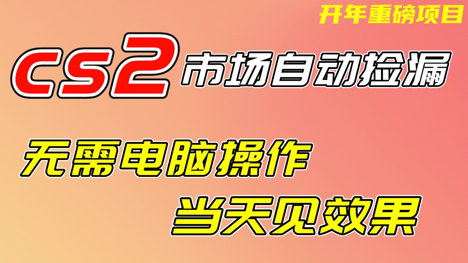 CS2市场挂机项,无需电脑操作,无需进入游戏,当天见效果,支持任何形式验证-心语项目网