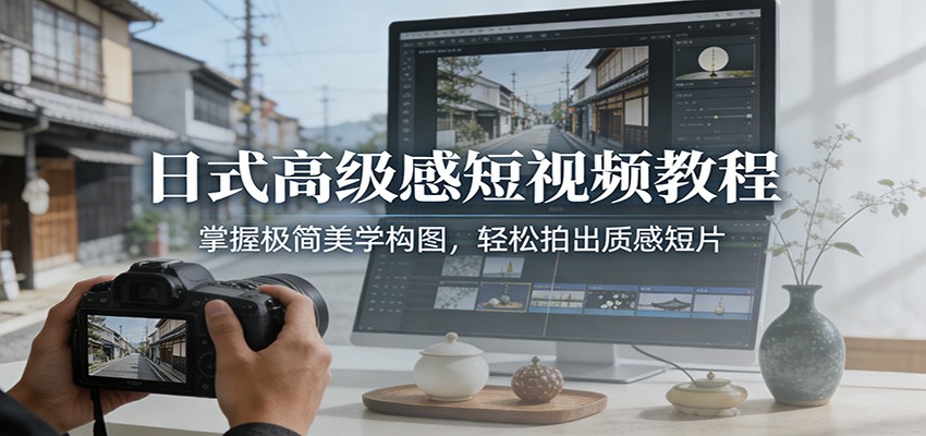 日式高级感短视频教程:掌握极简美学构图,轻松拍出质感短片-心语项目网