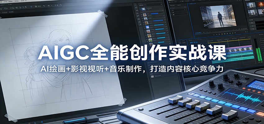 AIGC全能创作实战课:AI绘画+影视视听+音乐制作,打造内容核心竞争力-心语项目网