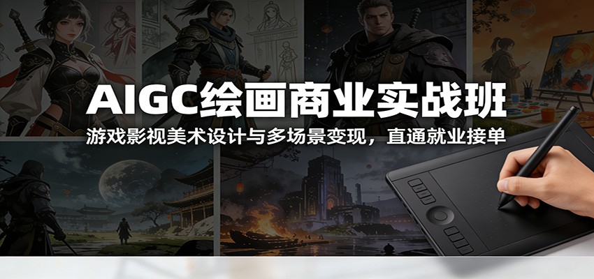 AIGC绘画商业实战班:游戏影视美术设计与多场景变现,直通就业接单-心语项目网