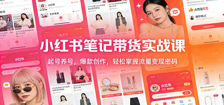 小红书笔记带货实战课:起号养号,爆款创作,轻松掌握流量变现密码-心语项目网