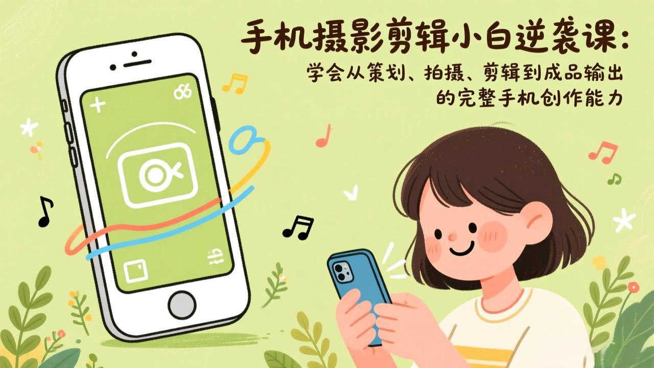 手机摄影剪辑小白逆袭课：学会从策划、拍摄、剪辑到成品输出的完整手机创作能力-心语项目网