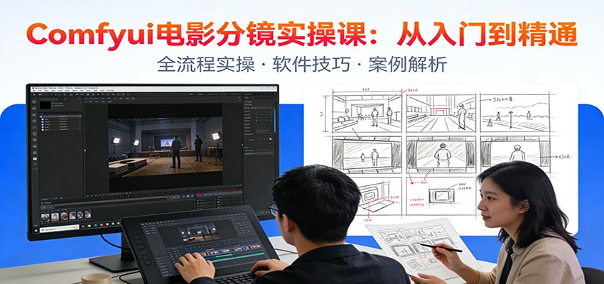 ComfyUI电影分镜实操课:分镜一致性,全流程AI视频制作,零基础也能做专业分镜-心语项目网