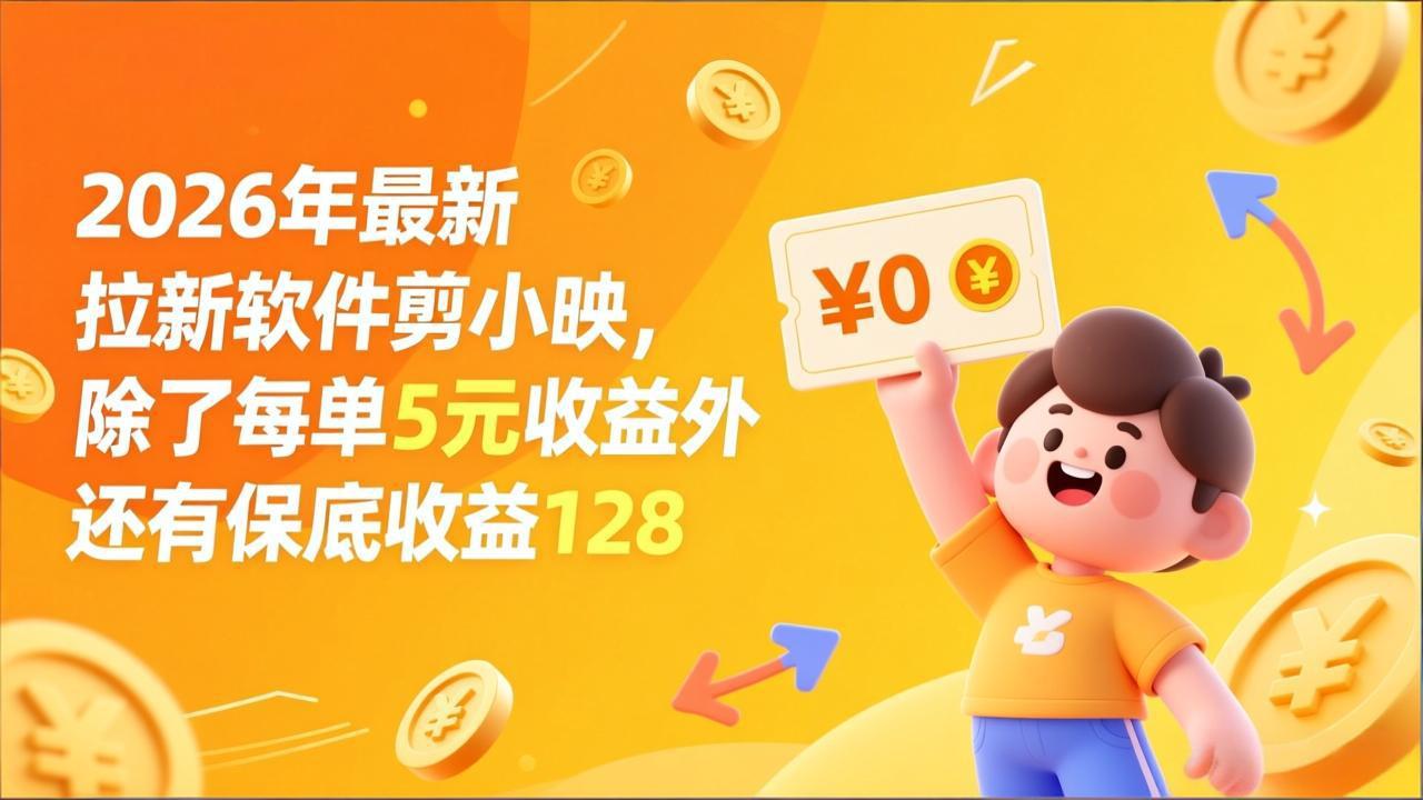 最新拉新软件剪小映，除了每单5元收益外还有保底收益128-心语项目网