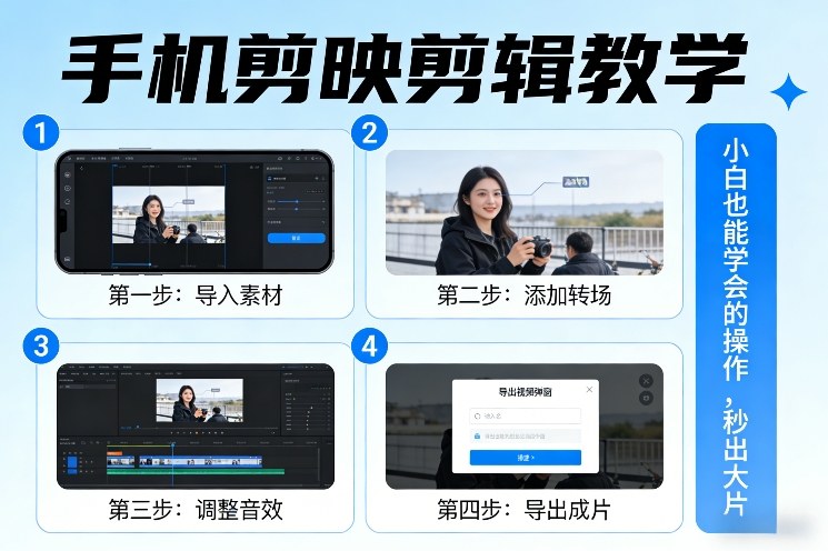 手机剪映剪辑教学，小白也能学会的操作，秒出大片-心语项目网