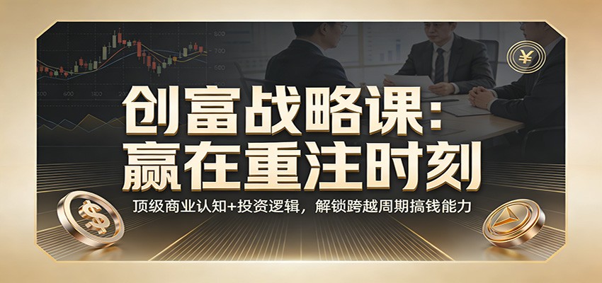 《创富战略课:赢在重注时刻》顶级商业认知+投资逻辑,解锁跨越周期搞钱能力-心语项目网