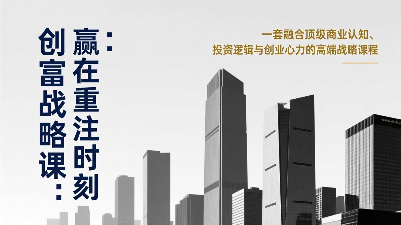 《创富战略课：赢在重注时刻》一套融合顶级商业认知、投资逻辑与创业心力的高端战略课程-心语项目网