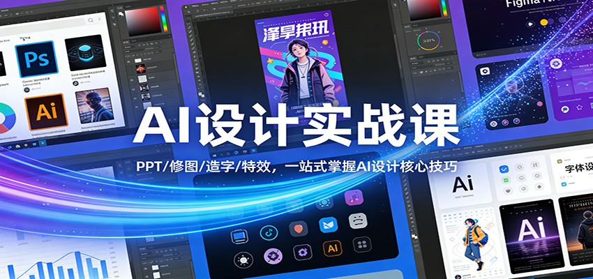 AI设计实战课:PPT/修图/造字/特效,一站式掌握AI设计核心技巧-心语项目网