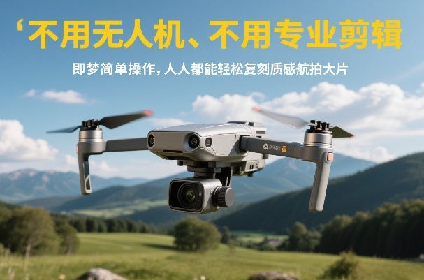不用无人机、不用专业剪辑，即梦简单操作，人人都能轻松复刻质感航拍大片-心语项目网