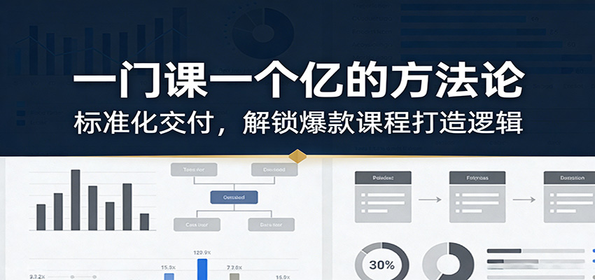 一门课一个亿的方法论：标准化交付，解锁爆款课程打造逻辑-心语项目网