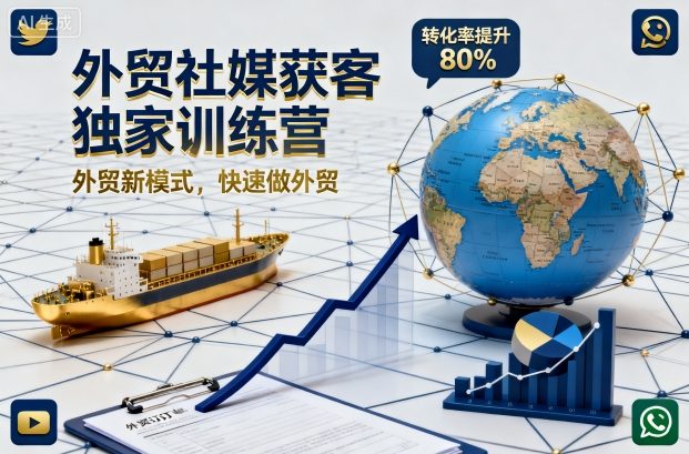 外贸社媒获客独家训练营，外贸新模式，快速做外贸(更新26年2月)-心语项目网