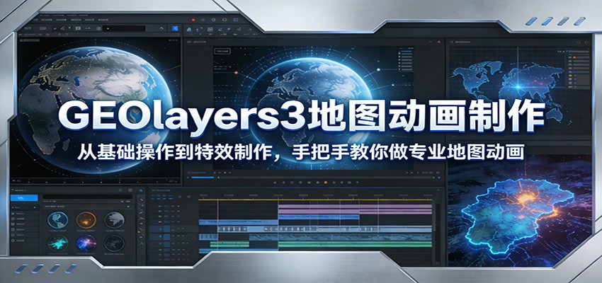 GEOlayers3地图动画制作：从基础操作到特效制作，手把手教你做专业地图动画-心语项目网