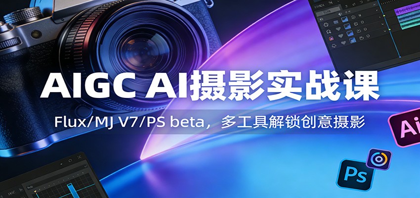 AIGC AI摄影实战课：Flux/MJ V7/PS beta，多工具解锁创意摄影-心语项目网