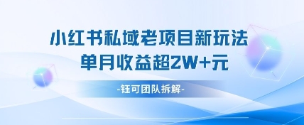 小红书私域项目新玩法，单月变现过W+-心语项目网