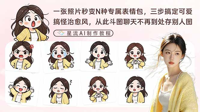 一张照片秒变N种专属表情包，三步搞定可爱搞怪治愈风，从此斗图聊天不再到处存别人图-心语项目网