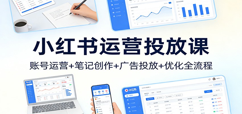 小红书运营投放课：账号运营+笔记创作+广告投放+优化全流程-心语项目网