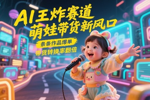 AI王炸赛道，萌娃带货新风口，条条作品爆单，带货转换率翻倍，核心逻辑拆解-心语项目网