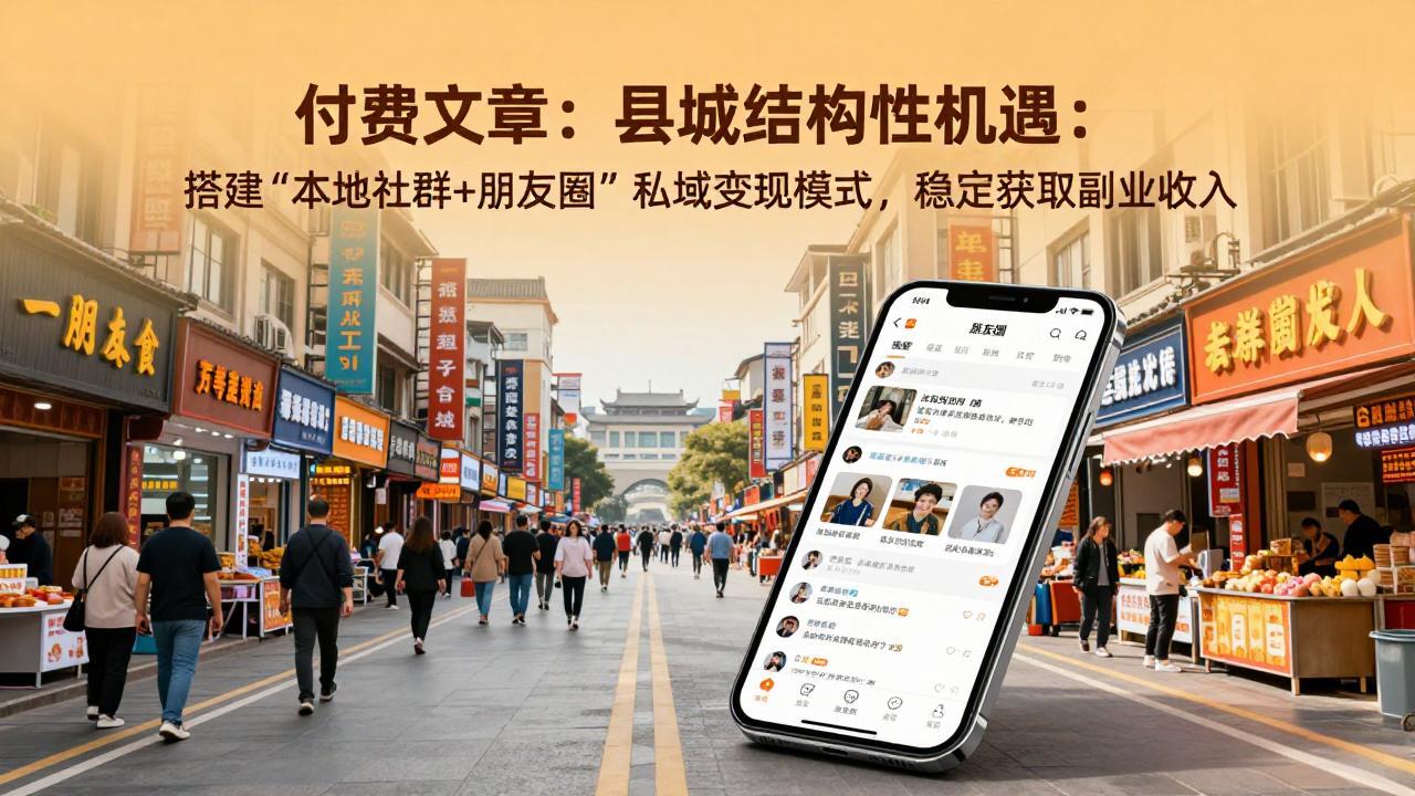 付费文章：县城结构性机遇：搭建“本地社群+朋友圈”私域变现模式，稳定获取副业收入-心语项目网