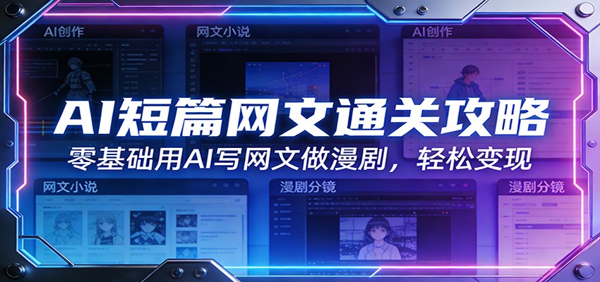 AI短篇网文通关攻略：零基础用AI写网文做漫剧，轻松变现-心语项目网