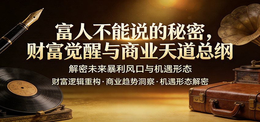 富人不能说的秘密，财富觉醒与商业天道总纲，解密未来暴利风口与机遇形态-心语项目网
