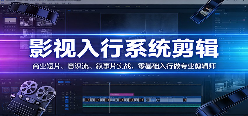 影视系统剪辑，商业短片、意识流、叙事片实战，零基础入行做专业剪辑师-心语项目网
