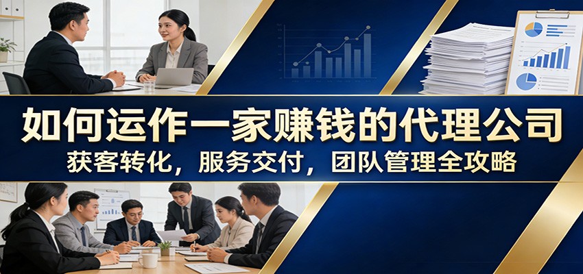 如何运作一家赚钱的代理公司：获客转化，服务交付，团队管理全攻略-心语项目网