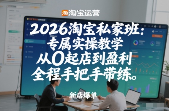 2026淘宝私家班：专属实操教学，从0起店到盈利，全程手把手带练(更新26年3月)-心语项目网