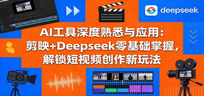 AI工具深度熟悉与应用:剪映+Deepseek零基础掌握,解锁短视频创作新玩法-心语项目网