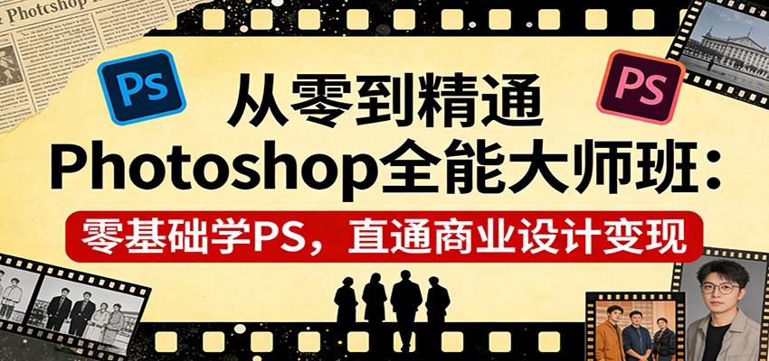 从零到精通Photoshop全能大师班:零基础学PS,直通商业设计变现-心语项目网