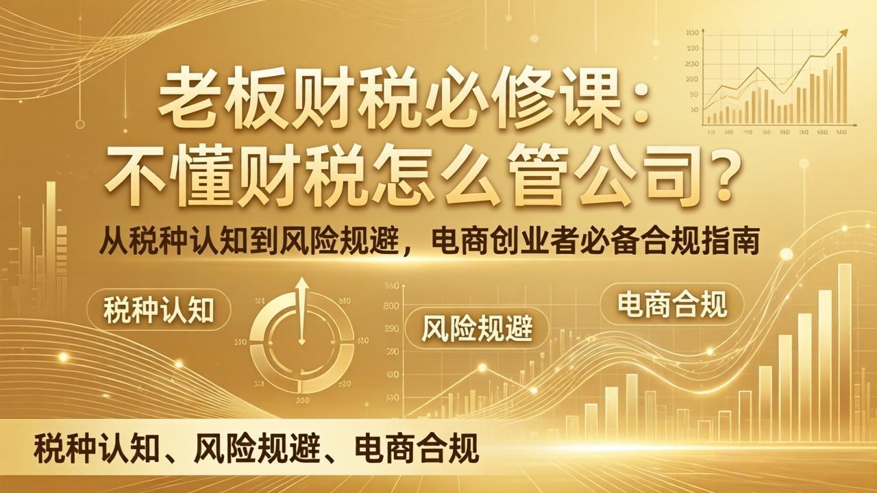 老板财税必修课：不懂财税怎么管公司？从税种认知到风险规避，电商创业者必备合规指南-心语项目网