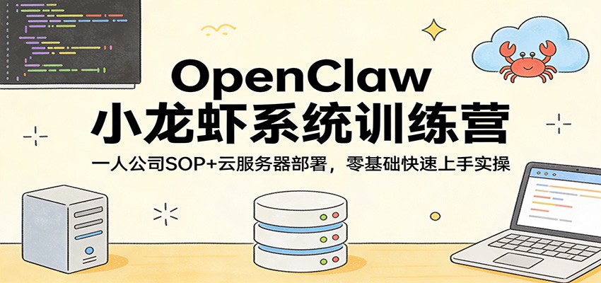 OpenClaw小龙虾系统训练营：一人公司SOP，云服务器部署，零基础快速上手实操-心语项目网